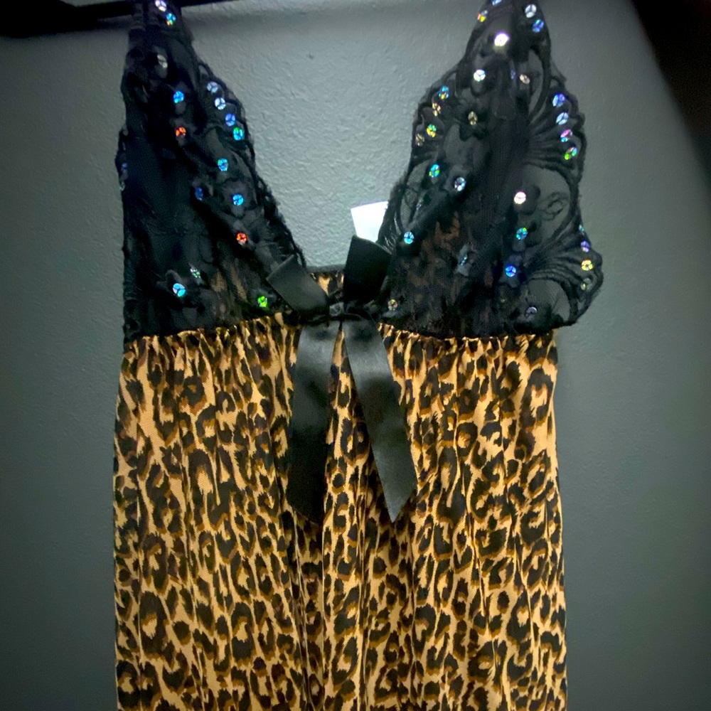 Sheer leopard intimate dress